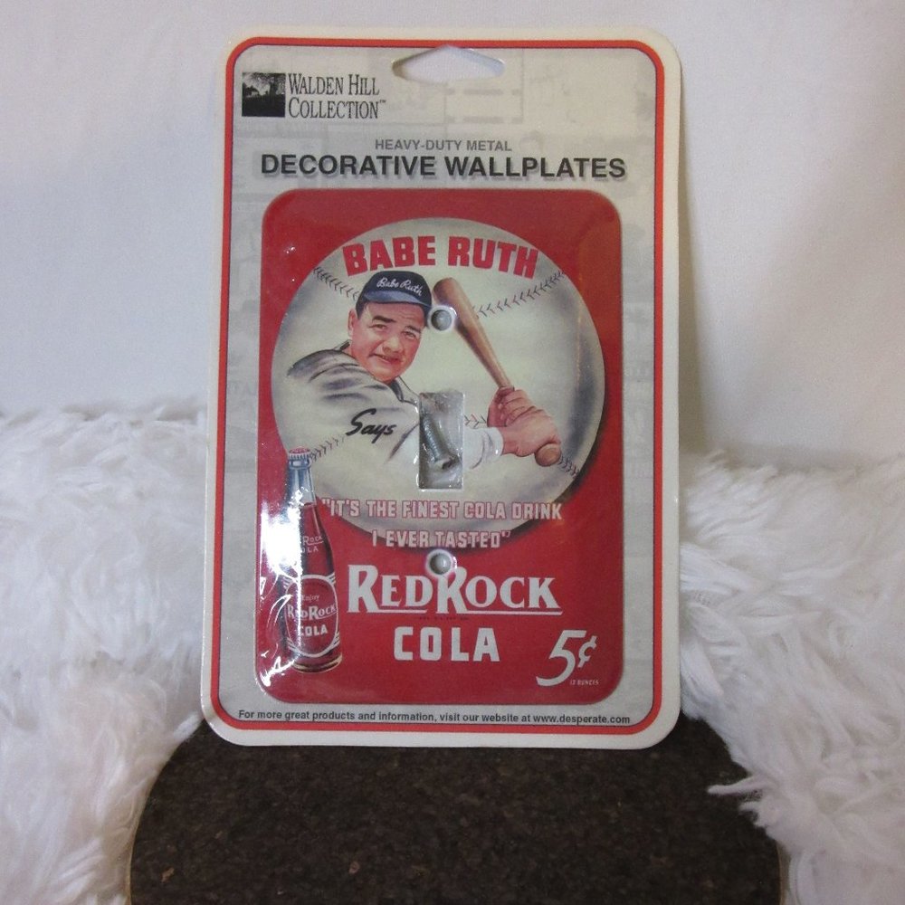 Light Switch Plate Cover Single Metal Babe Ruth Red Rock Cola